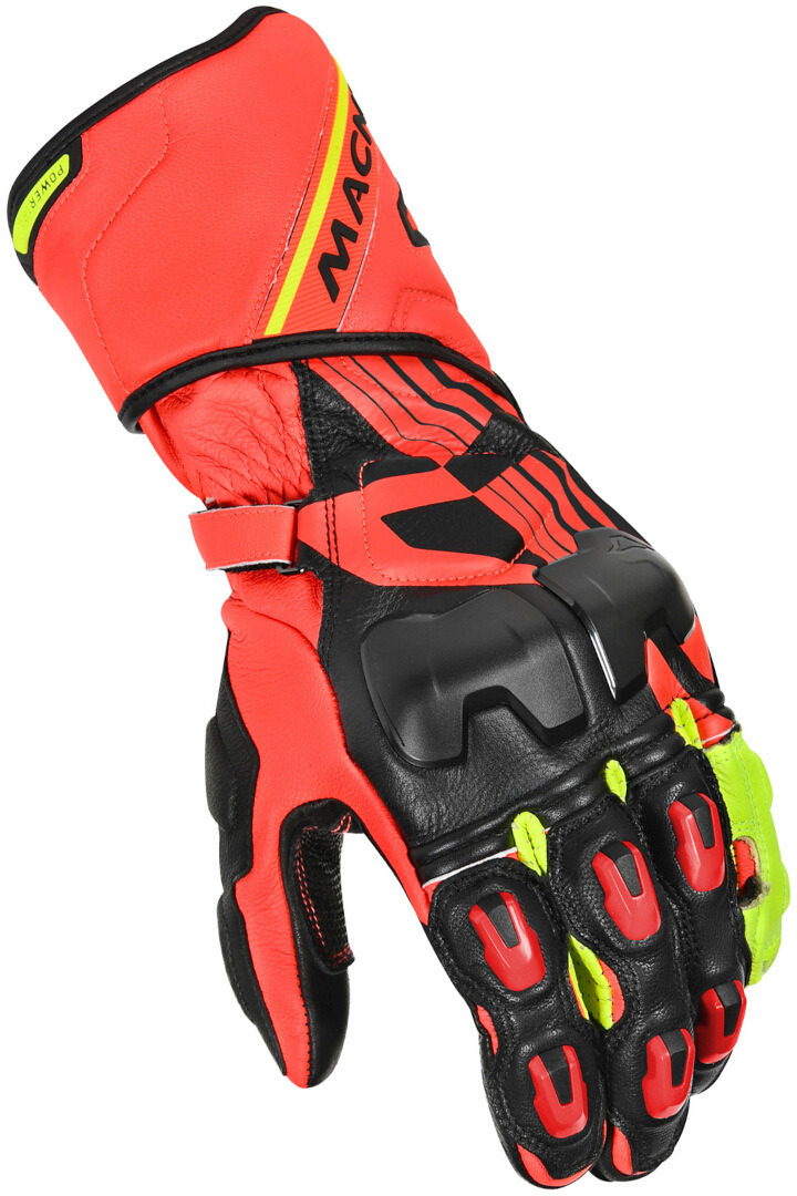 Macna Power Track Motorcycle Gloves, black-red, Size 3XL, black-red, Size 3XL