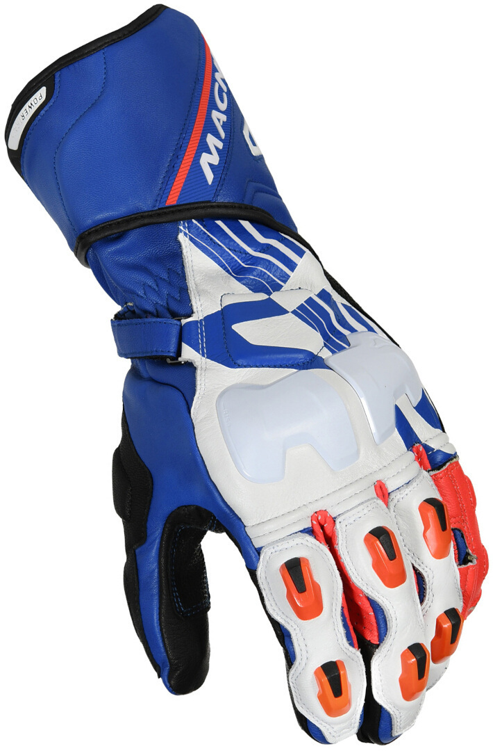 Macna Power Track Motorcycle Gloves, black-white-red, Size L, black-white-red, Size L