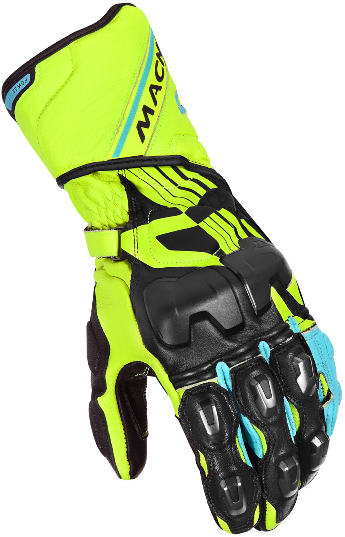 Macna Power Track Motorcycle Gloves, black-yellow, Size 2XL, black-yellow, Size 2XL