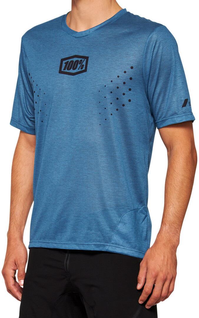 100% Airmatic Mesh Short Sleeve Bicycle Jersey, blue, Size XL for Men-image-1060019432
