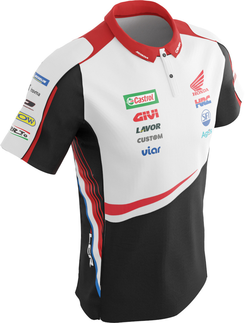 Ixon Honda LCR Marquez GP Replica Polo Shirt, black-white-red, Size XS, black-white-red, Size XS