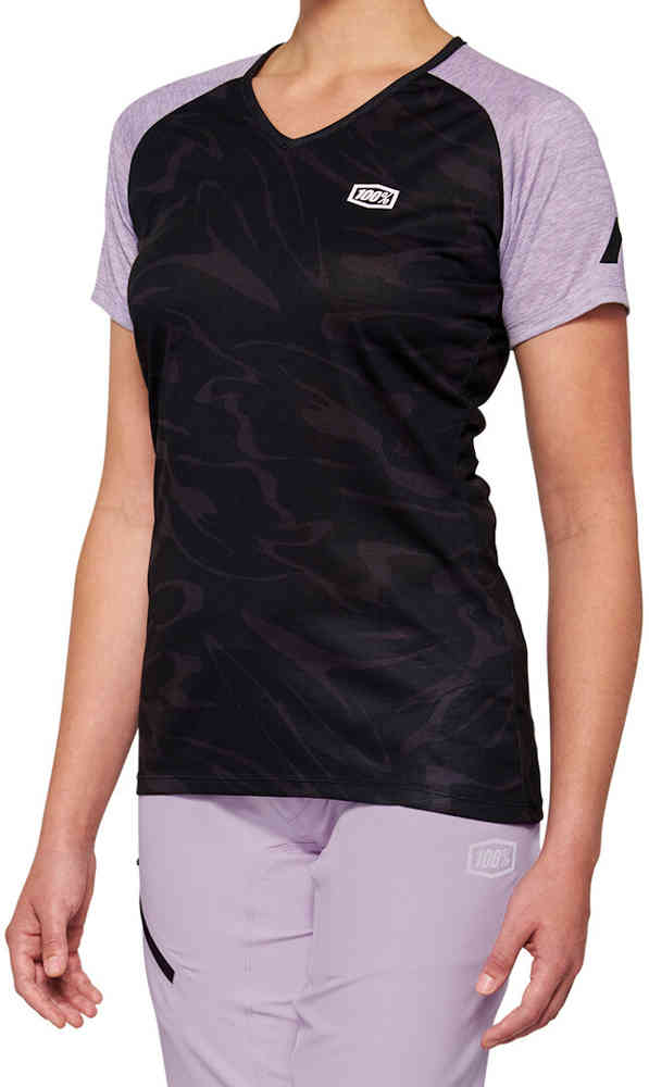 100% Airmatic Black/Lavender Женские велосипедные майки с коротким рукавом