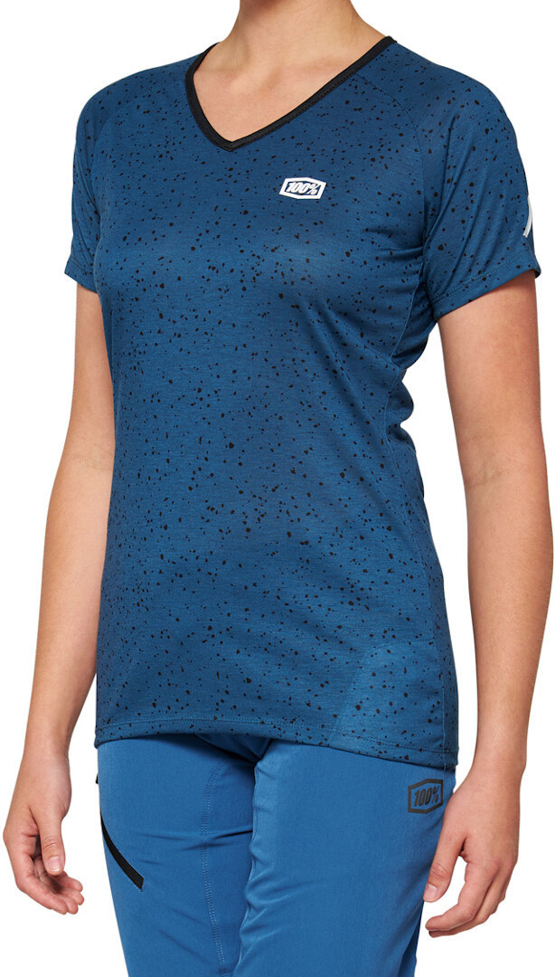 100% Airmatic Slate Blue Ladies Short Sleeve Bicycle Jersey, Size M for Women-image-1502270417
