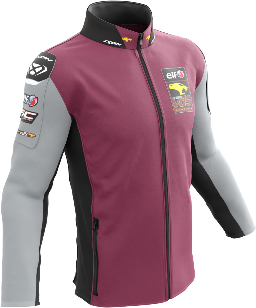 Ixon Marc VDS GP Replica Zip Sweatshirt, grey-red, Size S, grey-red, Size S