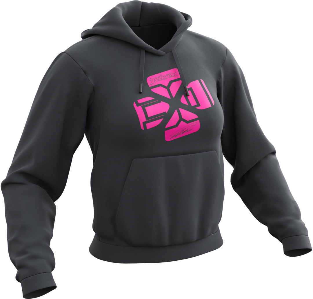 Ixon Nakagami Ladies Hoodie, black-grey, Size S for Women, black-grey, Size S for Women