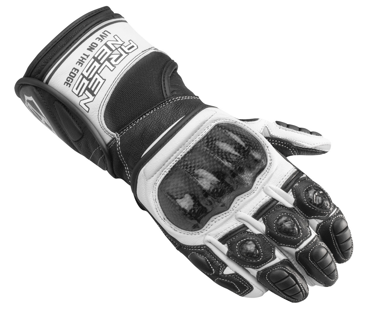 Arlen Ness Mugello Motorcycle Gloves, black-white, Size S, black-white, Size S