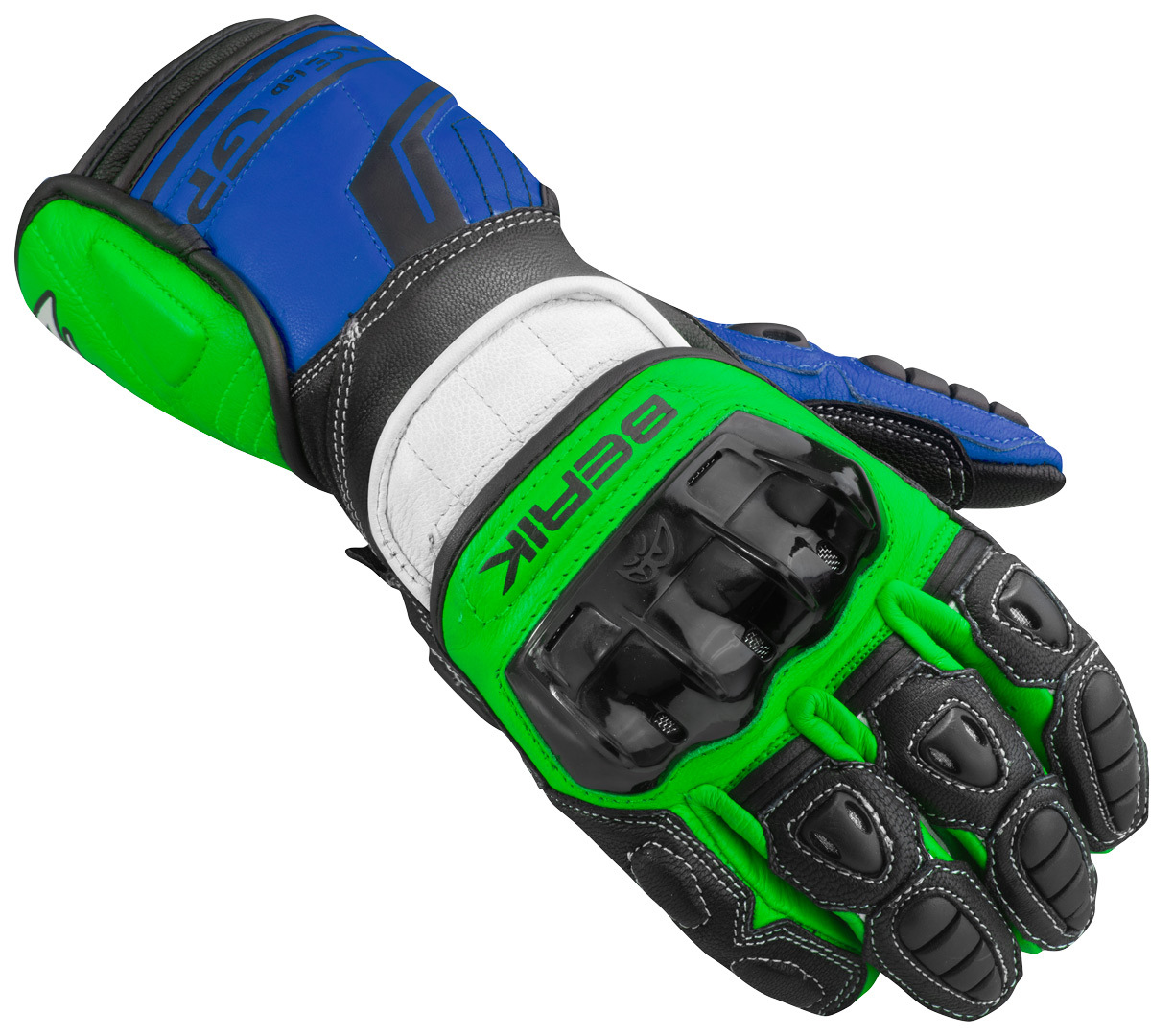 Berik Track Pro Motorcycle Gloves, black-green, Size 3XL, black-green, Size 3XL