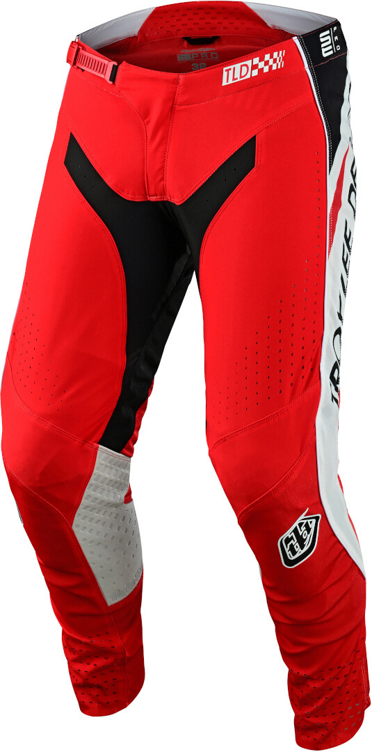 Image of Troy Lee Designs SE Pro Drop In Pantaloni Motocross, nero-bianco-rosso, dimensione 34