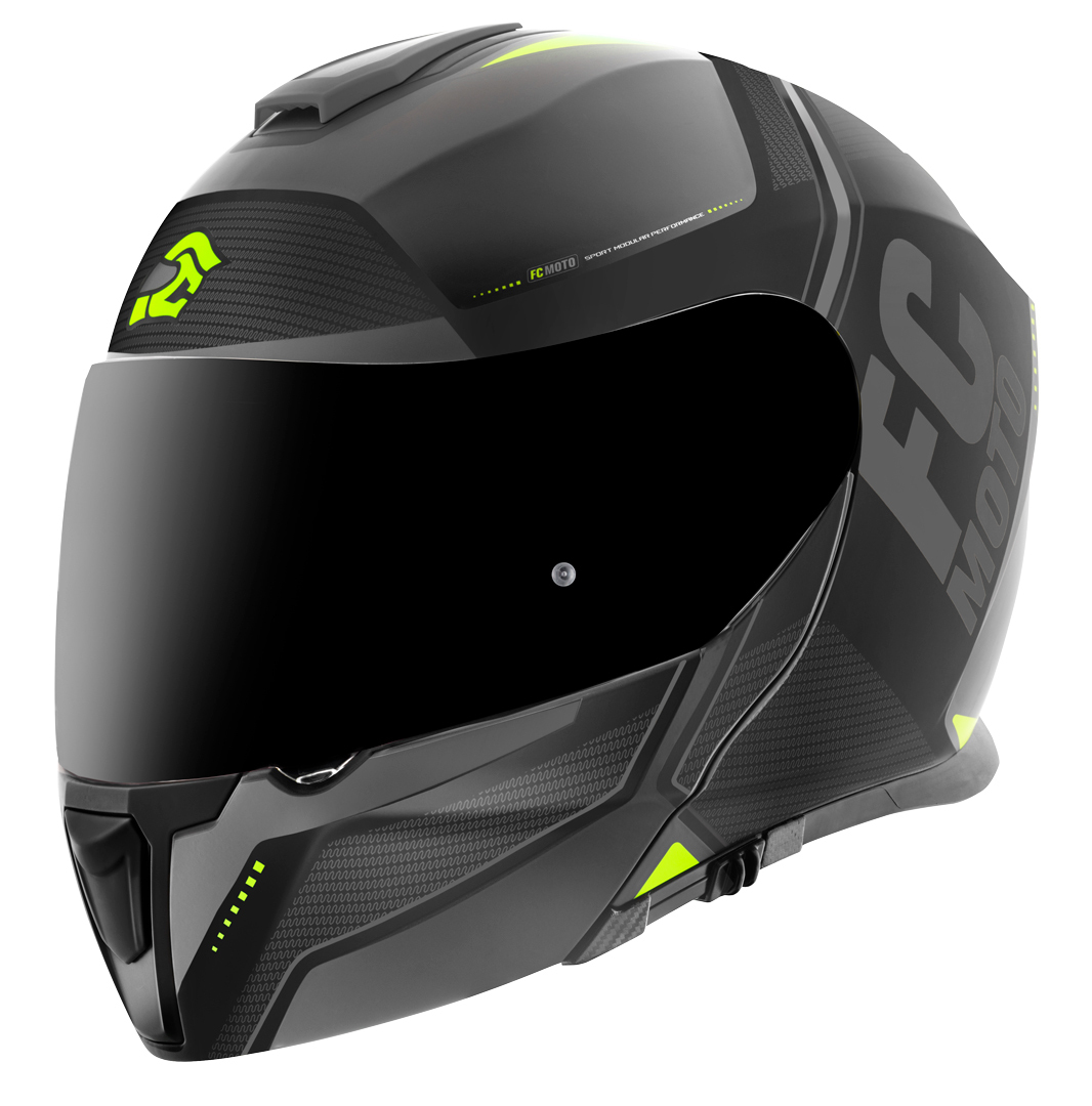 FC-Moto Novo Circuit Helmet, black-grey-yellow, Size XS, black-grey-yellow, Size XS