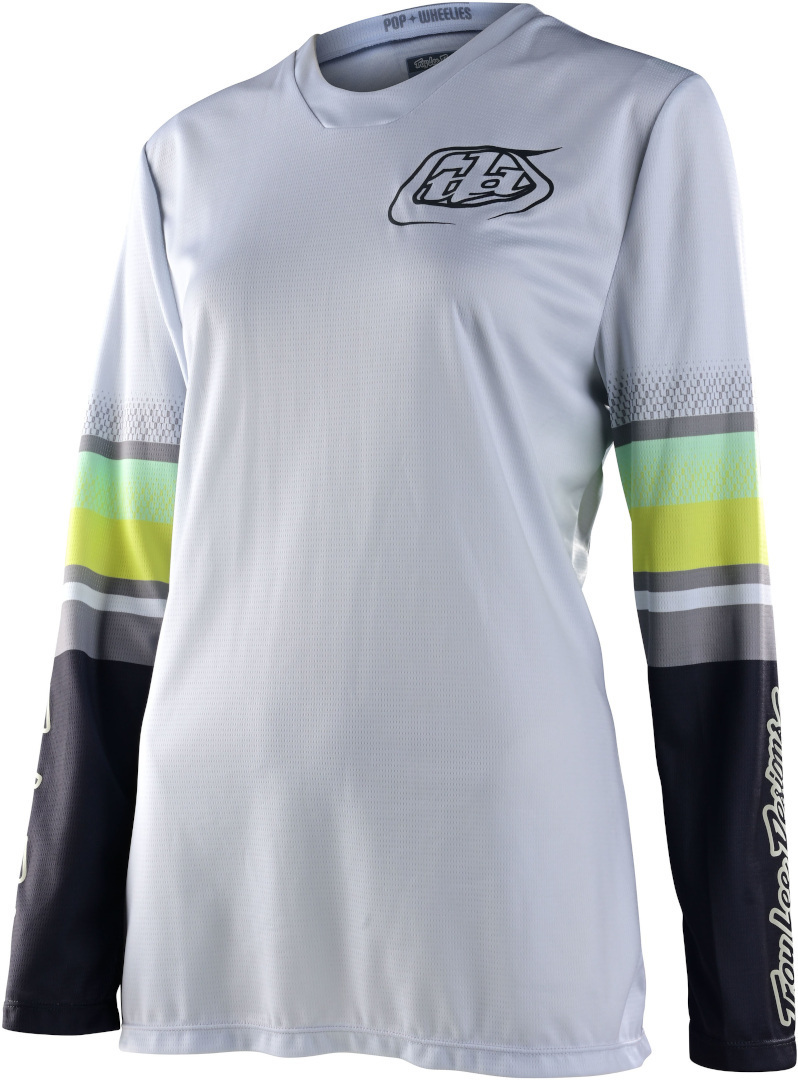 Troy Lee Designs GP Warped Ladies Motocross Jersey, white, Size M for Women, white, Size M for Women
