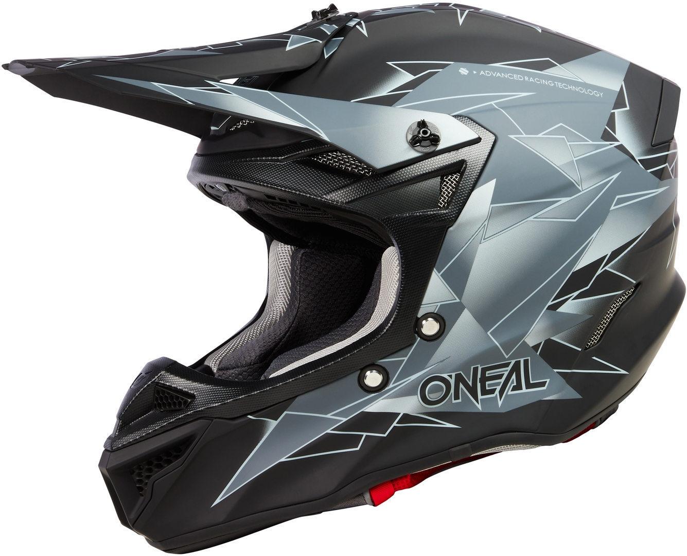 Image of Oneal 5Series Polyacrylite Surge Casco Motocross, nero-grigio, dimensione M