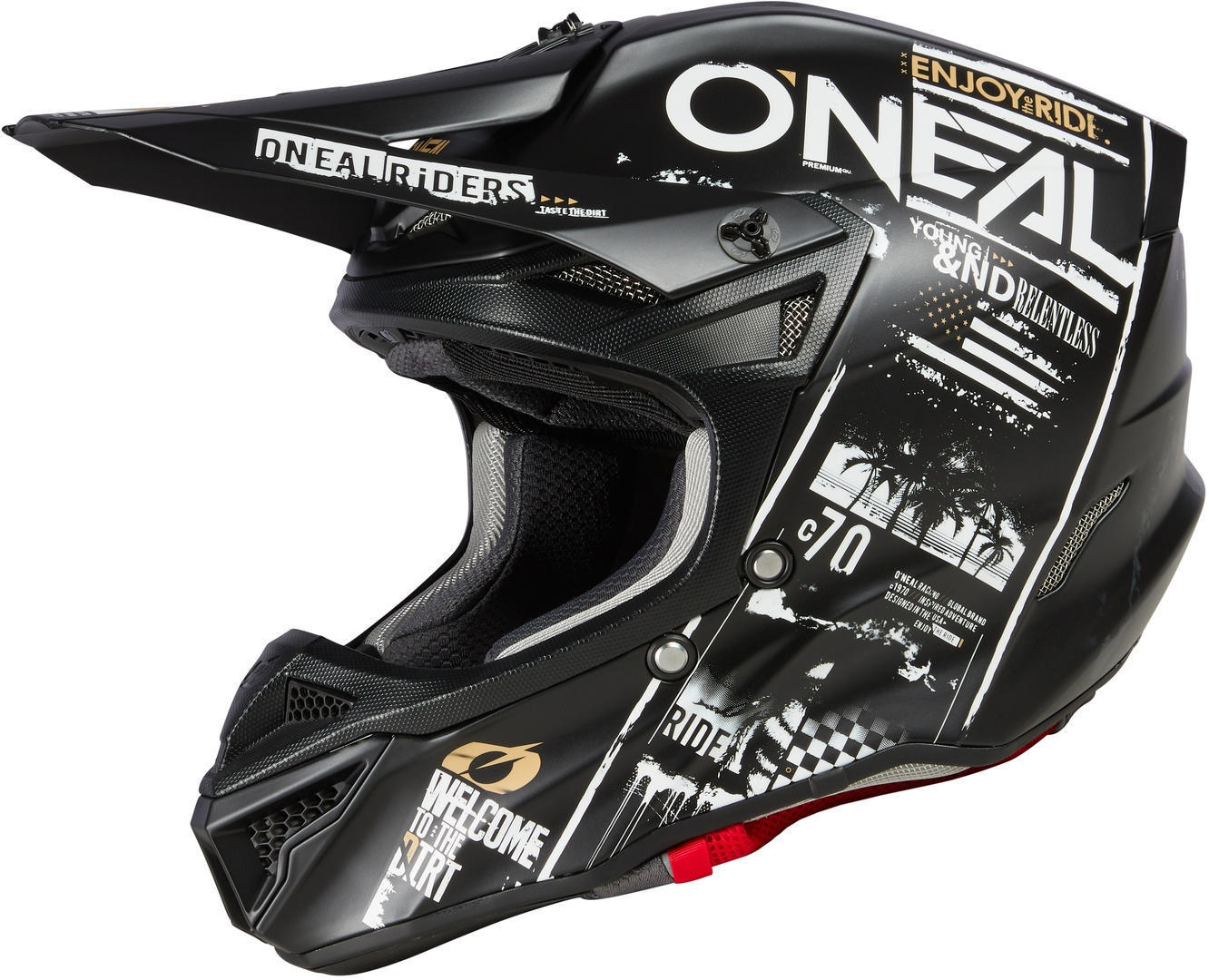Oneal 5Series Polyacrylite Attack Motocross Helmet, black-white, Size XS, black-white, Size XS