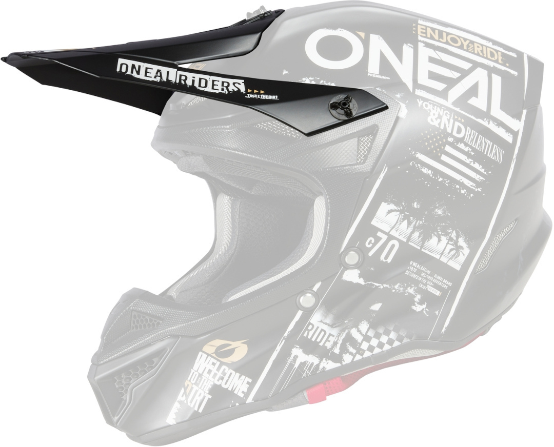 Oneal 5Series Polyacrylite Attack Helmet Peak, black-white, black-white, Size One Size