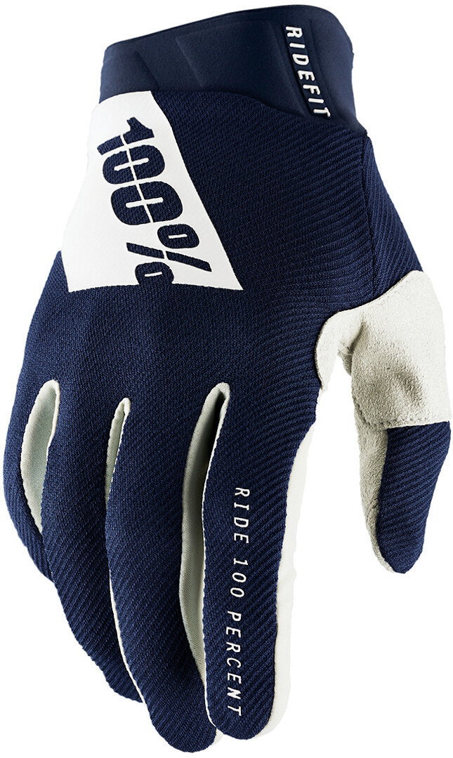 100% Ridefit Fahrrad Handschuhe, weiss-blau, Größe XL