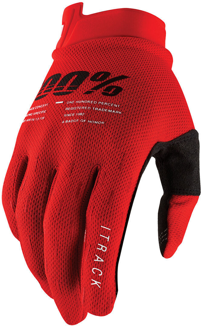100% iTrack Bicycle Gloves, red, Size S, red, Size S