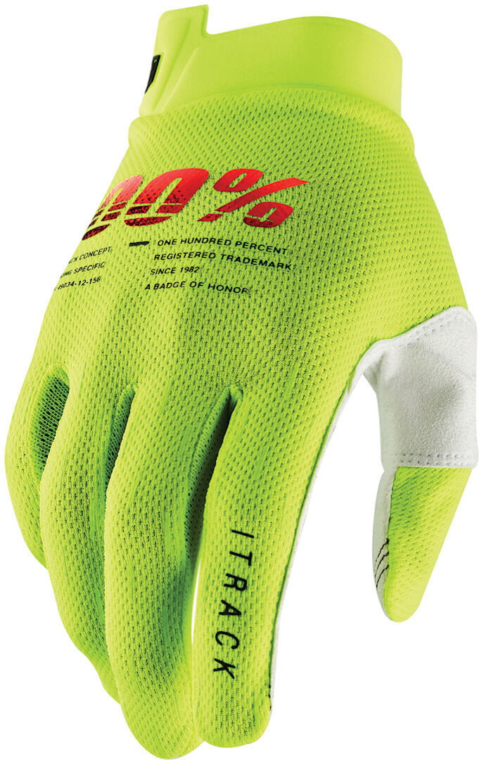 100% iTrack Youth Bicycle Gloves, yellow, Size L-image-1472046426
