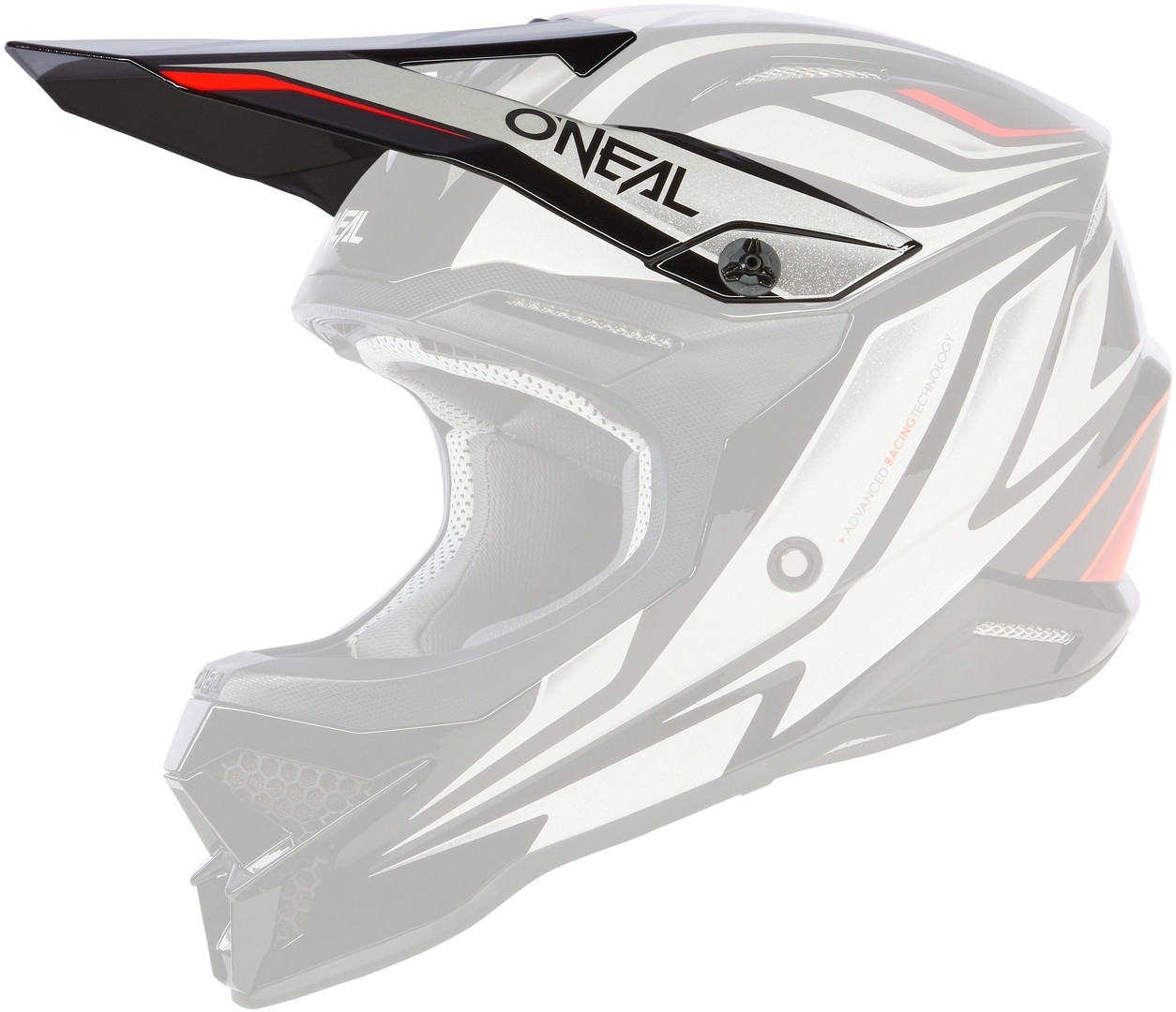 Oneal 3Series Vertical Helmet Peak, black-white, black-white, Size One Size
