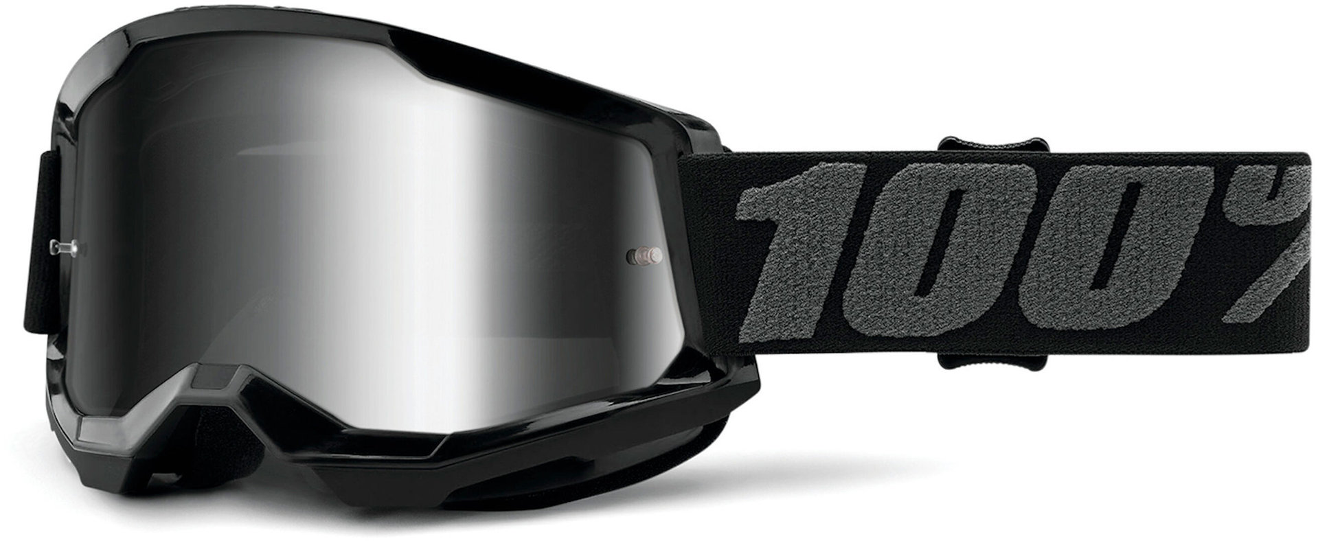 100% Strata 2 Chrome Motocross Goggles, black, black, Size One Size