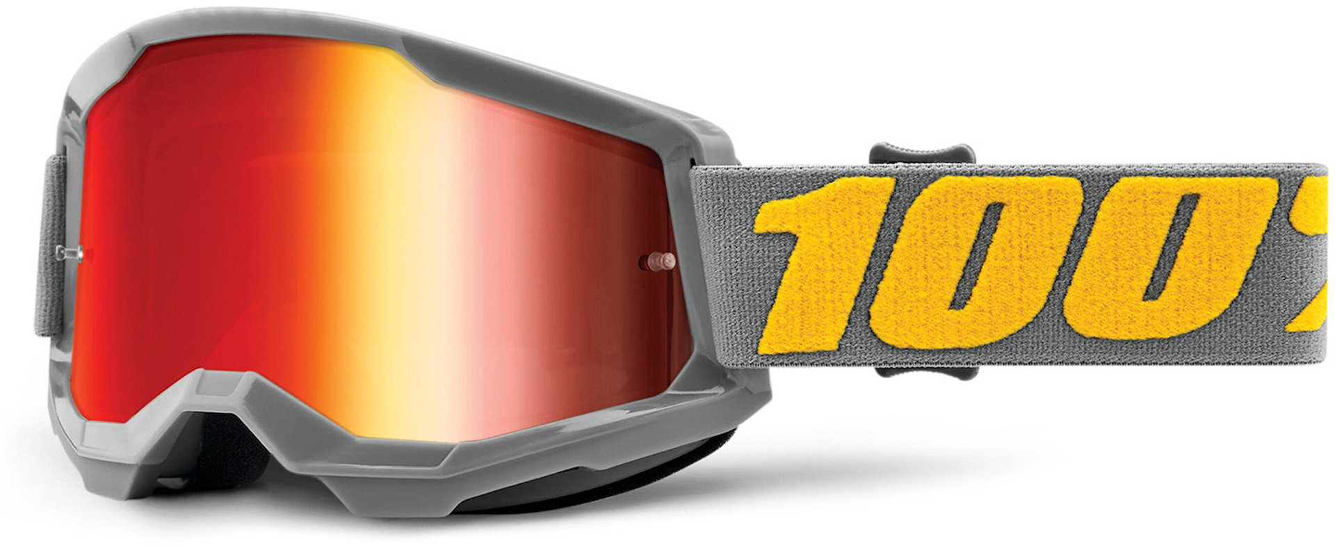100% Strata 2 Chrome Motocross Goggles, grey-orange, grey-orange, Size One Size