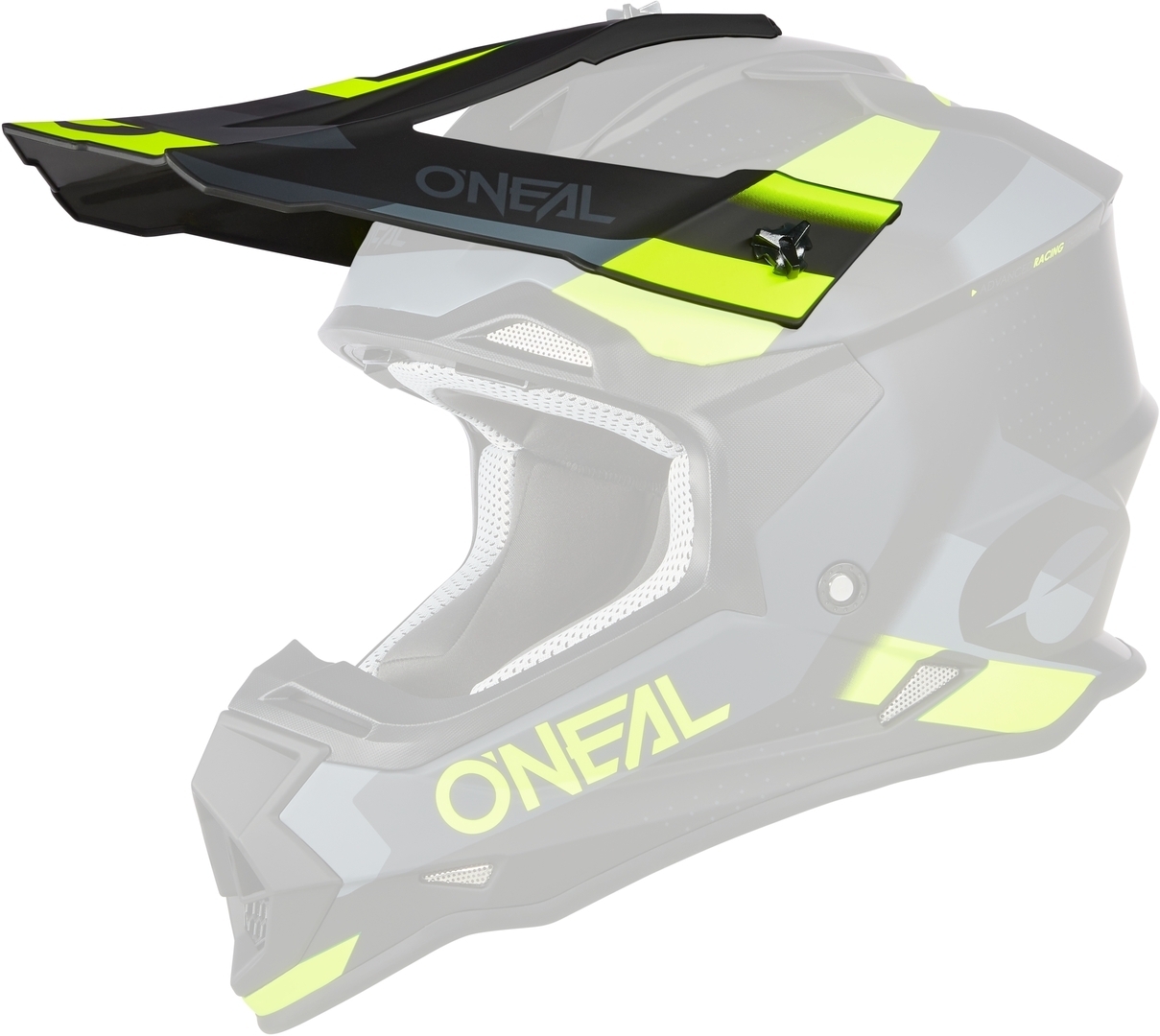 Oneal 2Series Spyde Helmet Peak, black-yellow, black-yellow, Size One Size