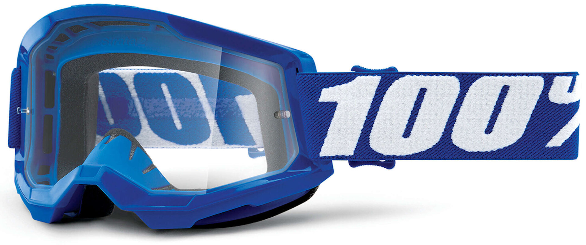 Image of 100% Strata 2 Clear Occhiali da motocross, bianco-blu