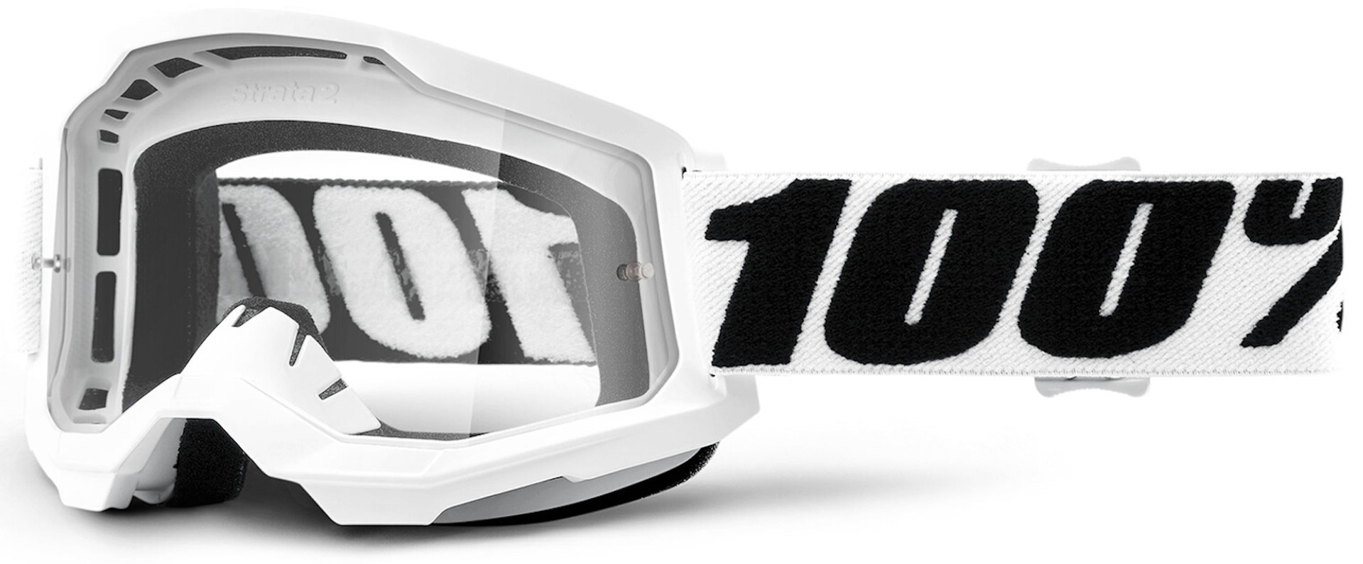 Image of 100% Strata 2 Clear Occhiali da motocross, nero-bianco