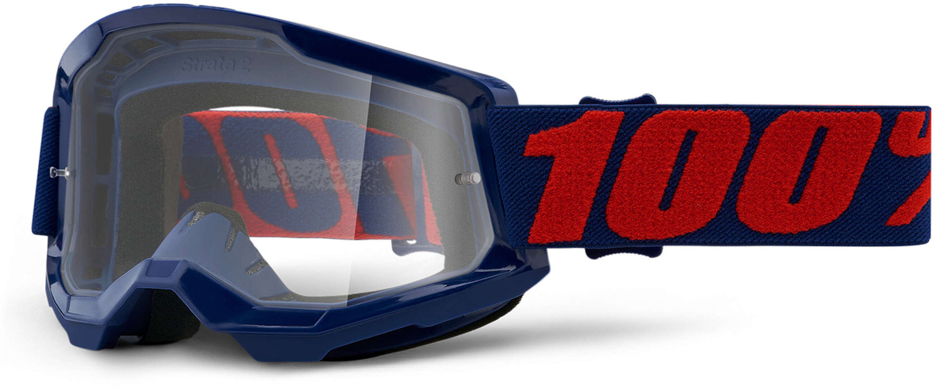 Image of 100% Strata 2 Clear Occhiali da motocross, rosso-blu