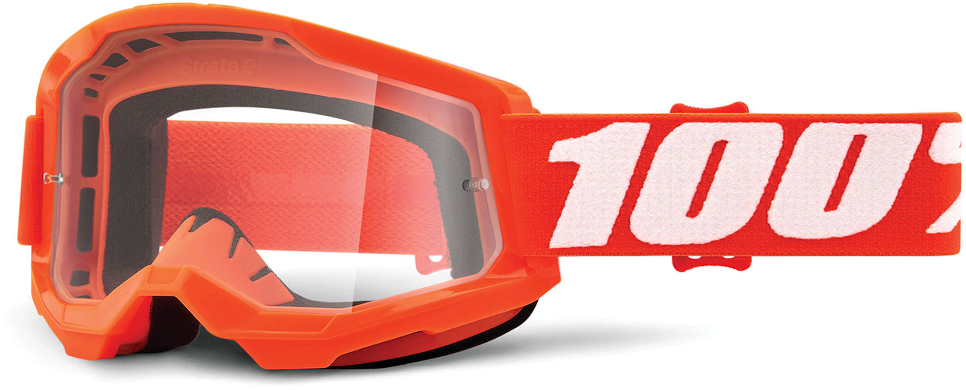 Image of 100% Strata 2 Clear Occhiali da motocross, bianco-arancione