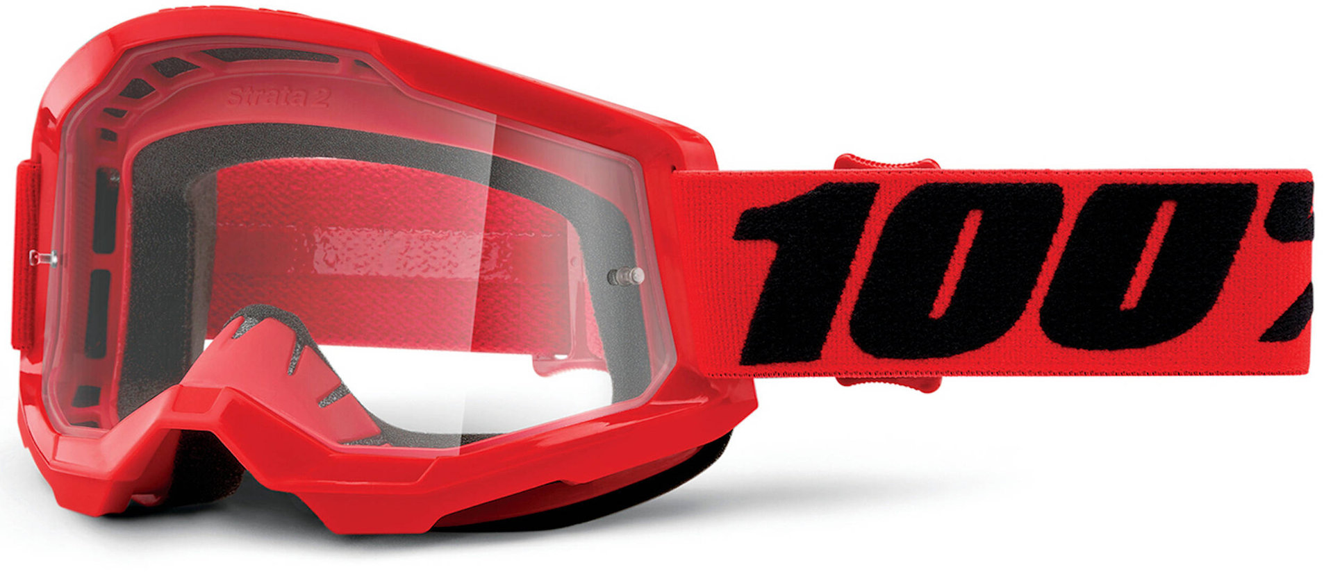 Image of 100% Strata 2 Clear Occhiali da motocross, nero-rosso