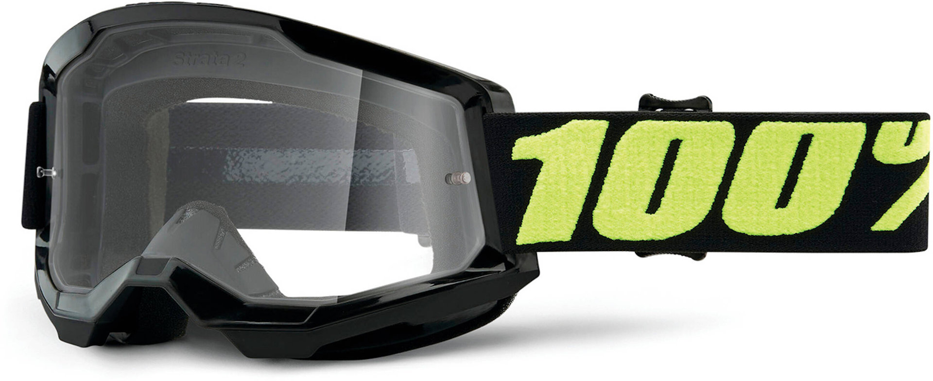 Image of 100% Strata 2 Clear Occhiali da motocross, nero-giallo