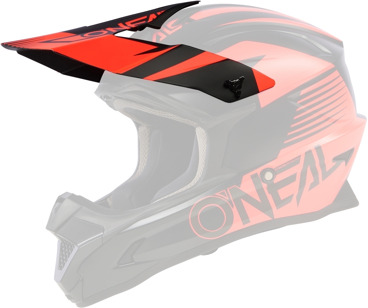 Oneal 1Series Stream Helmet Peak, black-red, black-red, Size One Size