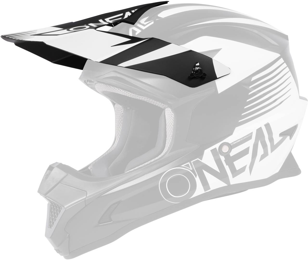 Oneal 1Series Stream Helmet Peak, black-white, black-white, Size One Size