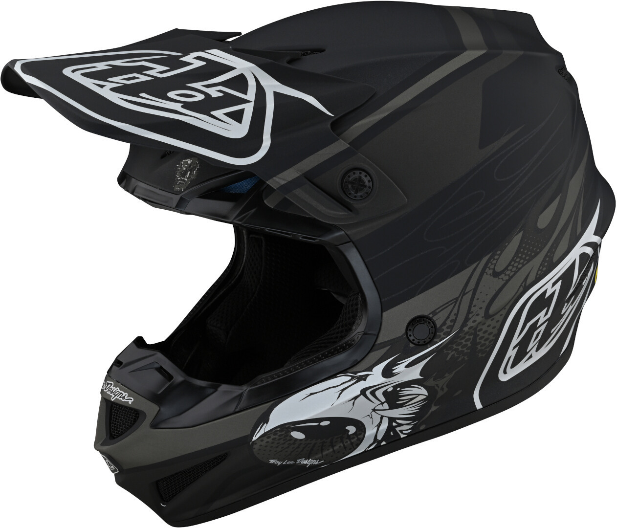Troy Lee Designs SE4 Polyacrylite MIPS Skooly Motocross Helmet, black, Size L, black, Size L