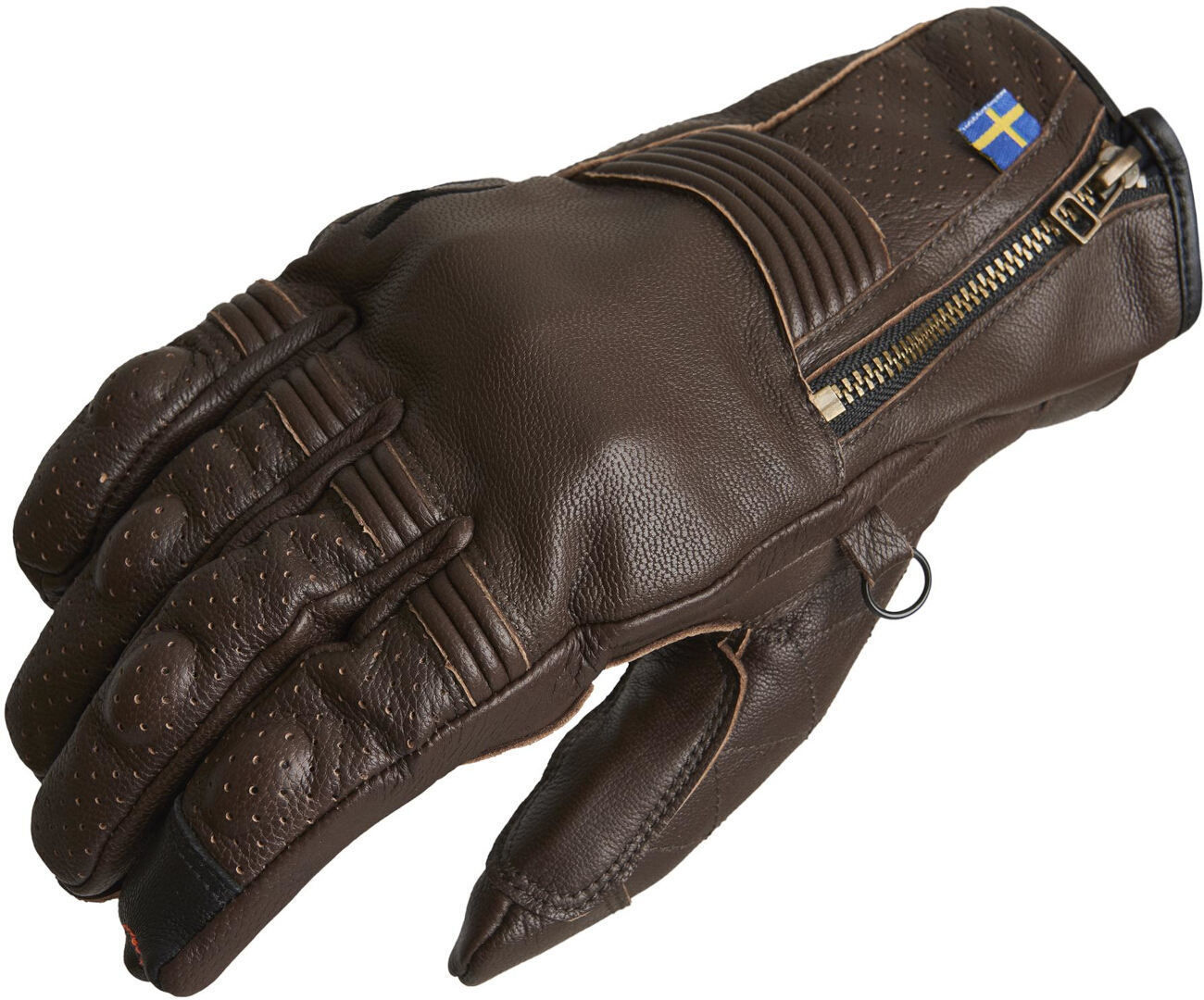 Halvarssons Hofors perforated Motorcycle Gloves, brown, Size M L, brown, Size M L