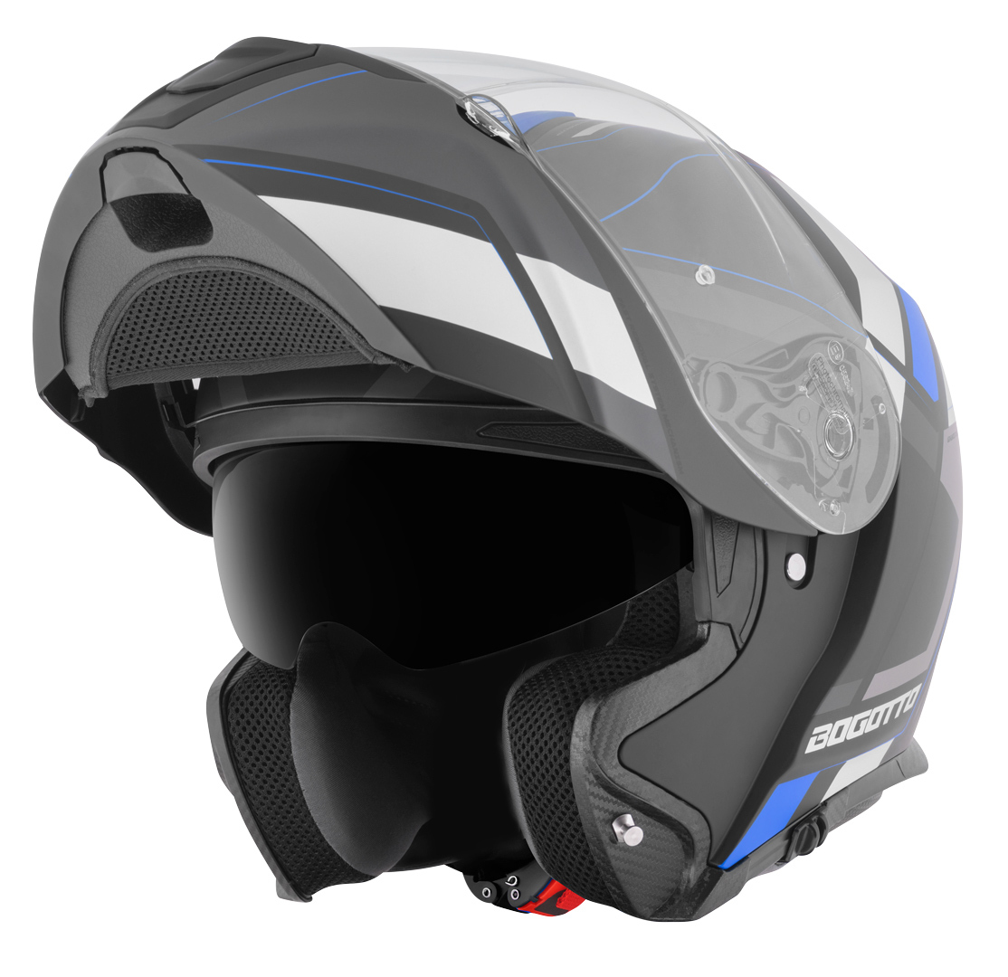 Bogotto FF403 Murata opklapbare helm, zwart-blauw, afmeting S voor man