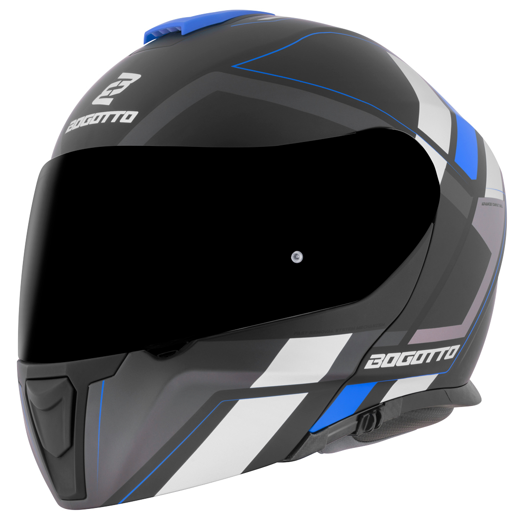 Bogotto FF403 Murata flip-up helmet, black-blue, Size 2XL, black-blue, Size 2XL
