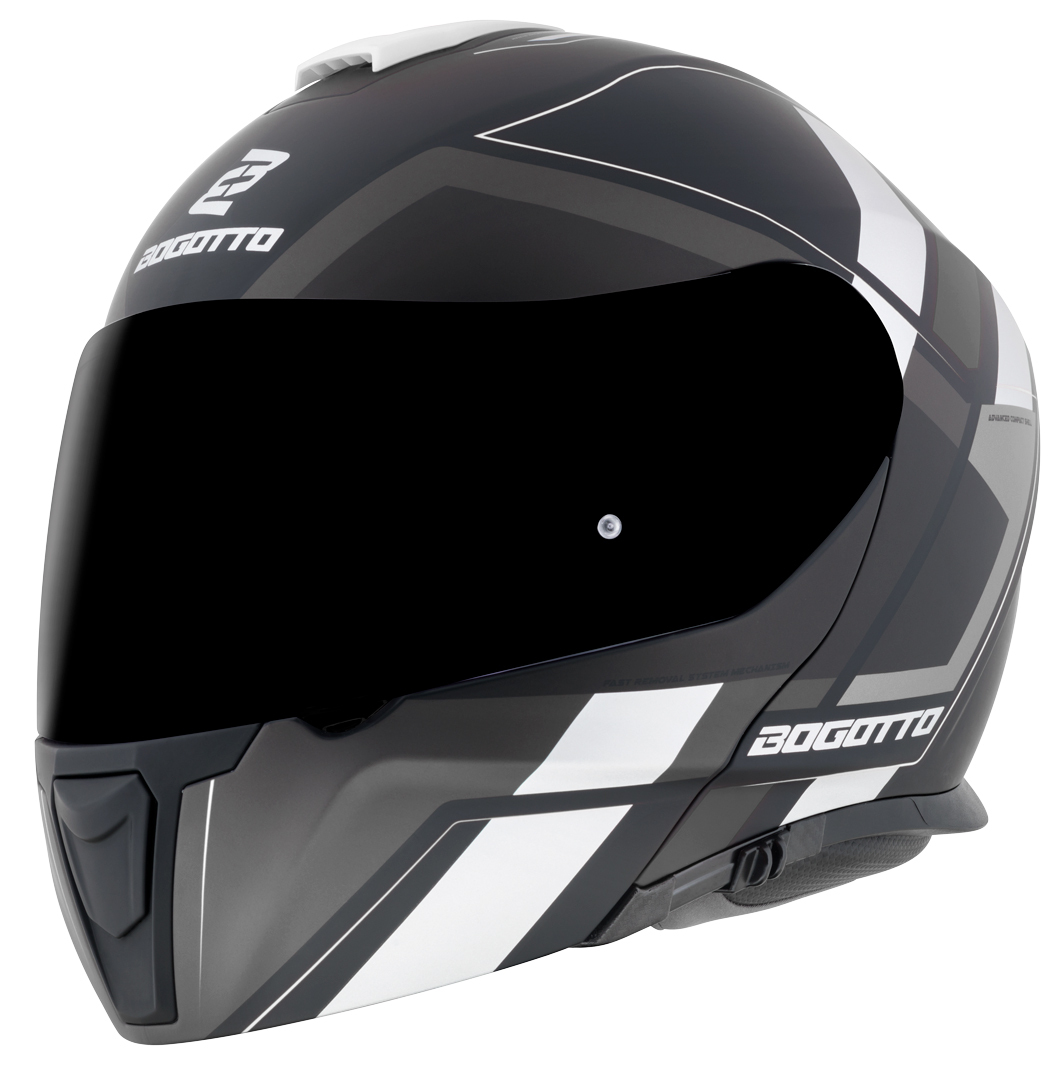 Bogotto FF403 Murata flip-up helmet, black-grey-white, Size S, black-grey-white, Size S