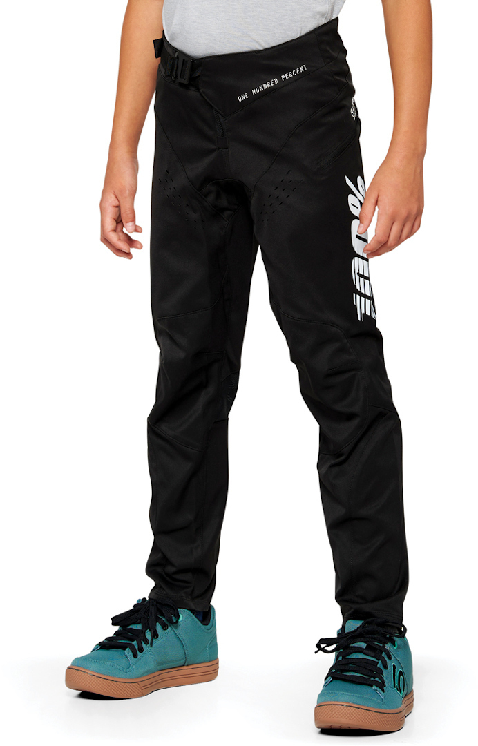 Image of 100% R-Core Pantaloni da bicicletta giovanile, nero-bianco, dimensione XL