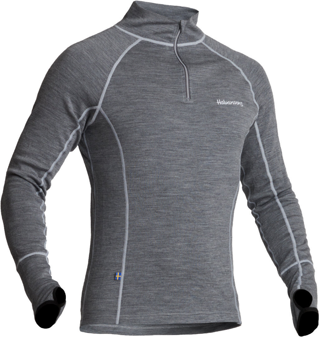 Halvarssons Warm Wool Langarm Funktionsshirt, grau, Größe M für Männer