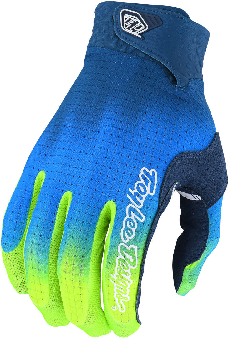 Troy Lee Designs Air Jet Fuel Motocross Gloves, blue-yellow, Size S, blue-yellow, Size S