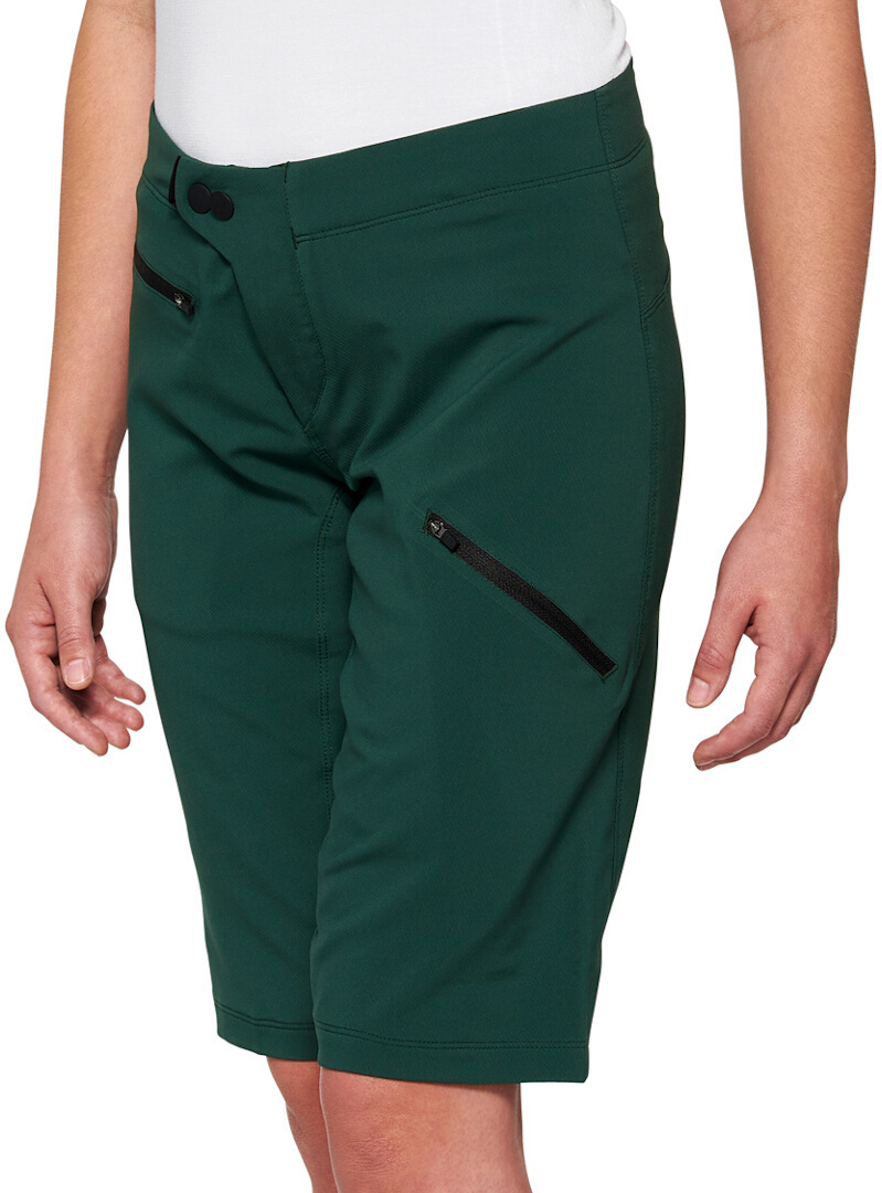 100% Ridecamp Ladies Bicycle Shorts, green, Size L for Women-image-477283237