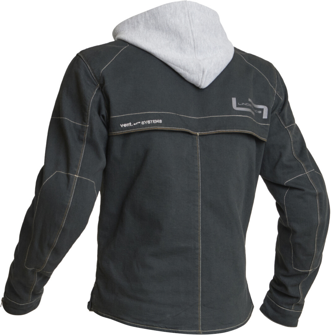 Side view of Lindstrands Bjurs Motorcycle Textile Jacket, black-grey, Size 58 for Men