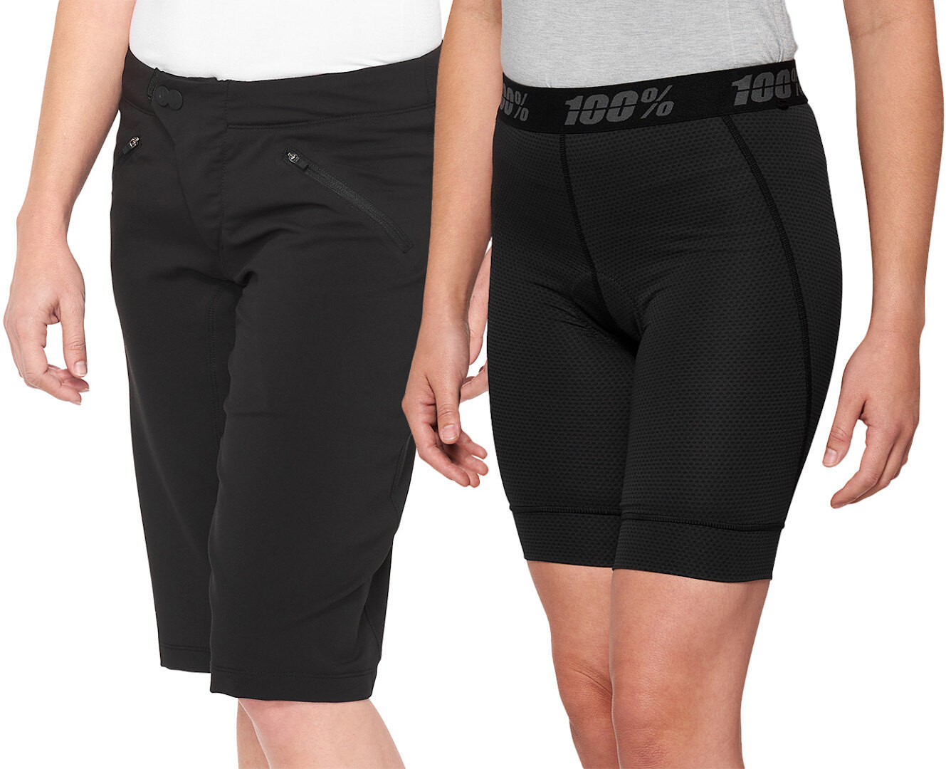 100% Ridecamp Damen Fahrrad Shorts, schwarz, Größe L