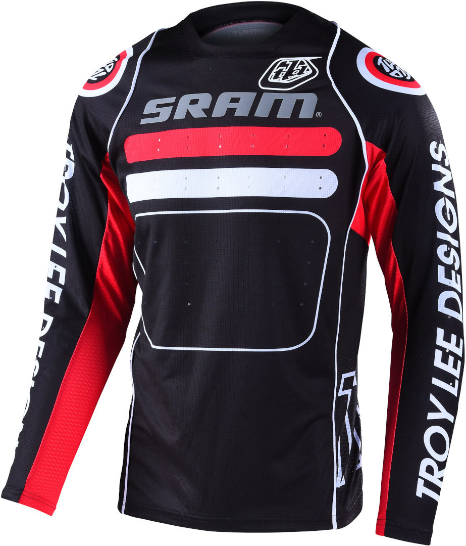 Troy Lee Designs Sprint Drop In SRAM Bicycle Jersey, black-white-red, Size S, black-white-red, Size S