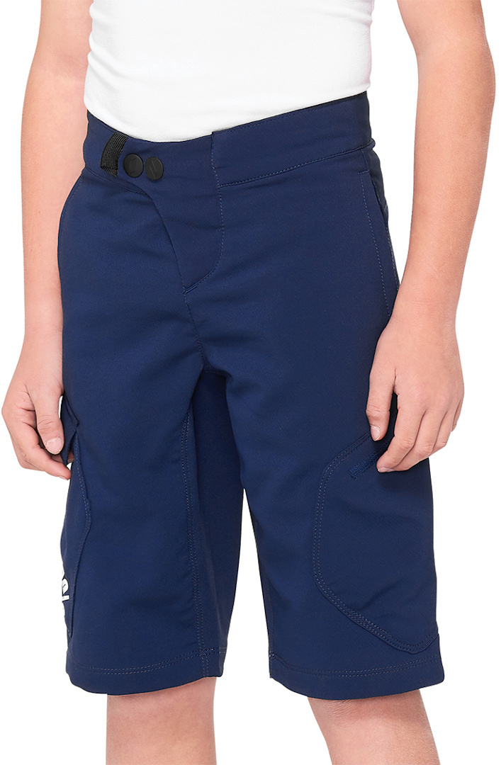 100% Ridecamp Youth Bicycle Shorts, blue, Size 24-image-595561864