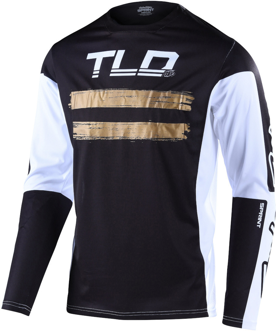 Troy Lee Designs Sprint Marker Bicycle Jersey, black-white-brown-gold-beige, Size S, black-white-brown-gold-beige, Size S