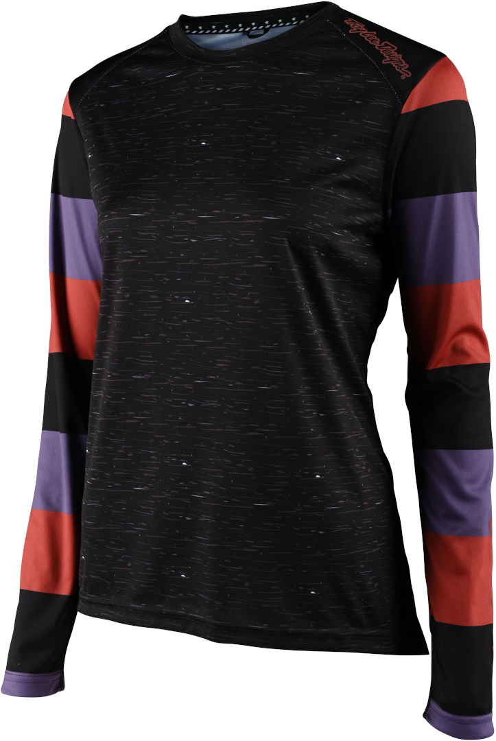 Troy Lee Designs Lilium Rugby Ladies Bicycle Jersey, black-multicolored, Size XS for Women, black-multicolored, Size XS for Women