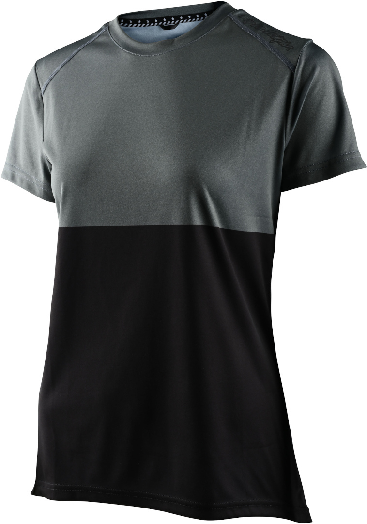 Troy Lee Designs Lilium Block Short Sleeve Ladies Cycling Jersey, black-grey, Size XS for Women, black-grey, Size XS for Women