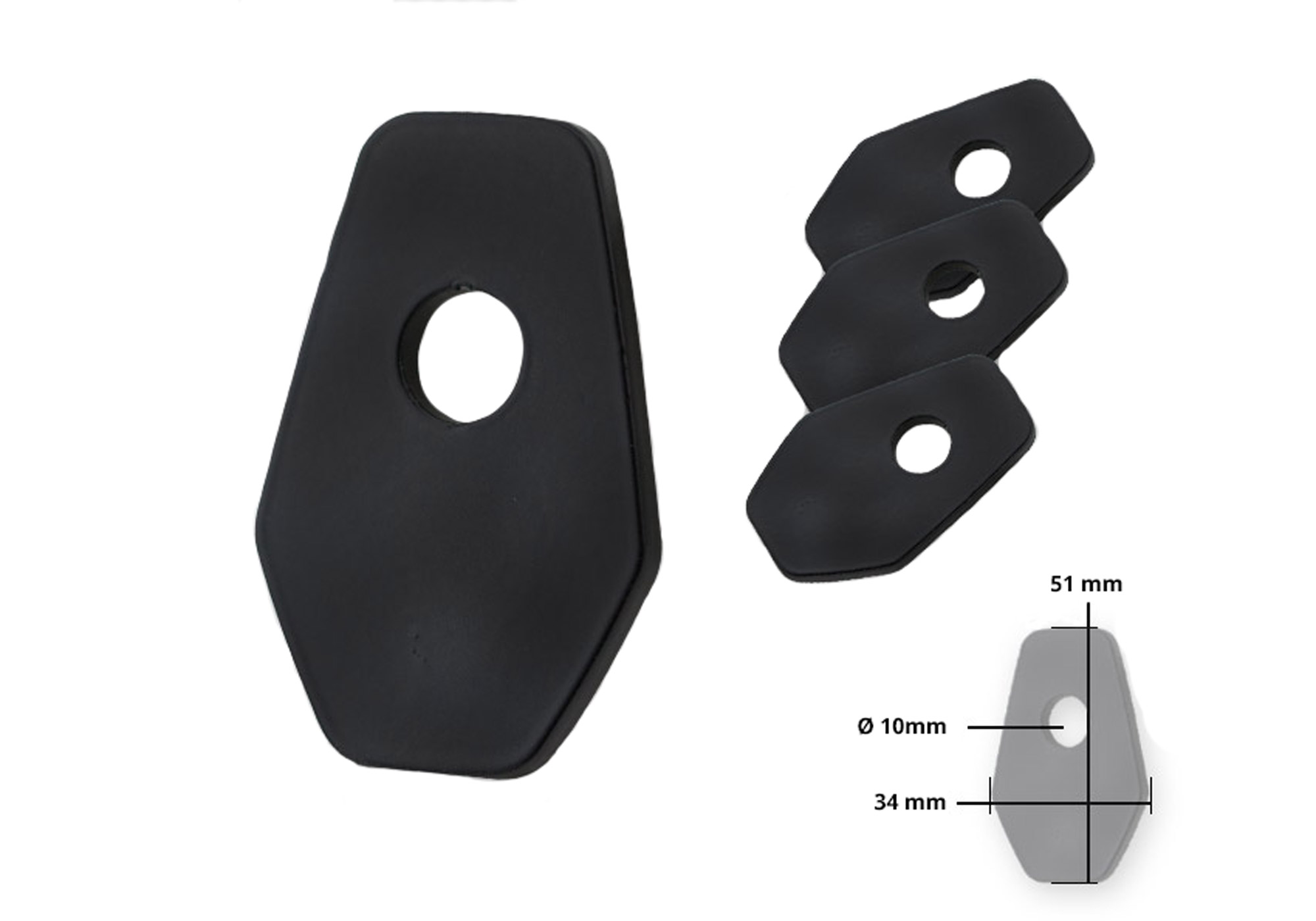 PROTECH Indy Spacer für diverse Suzuki Modelle Stahl pulverbeschichtet schwarz, schwarz