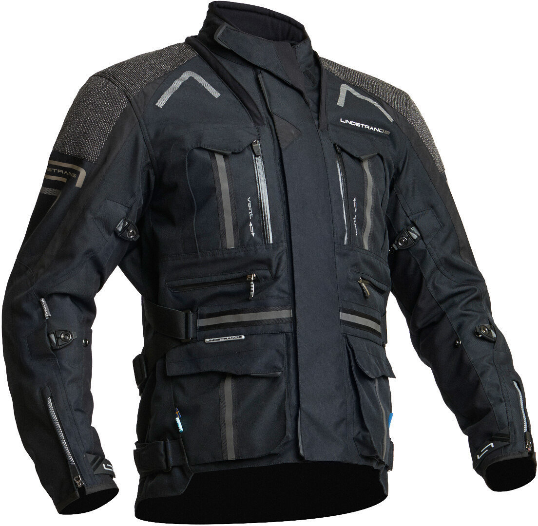 Lindstrands Oman Waterproof Motorcycle Textile Jacket, black, Size 56, black, Size 56